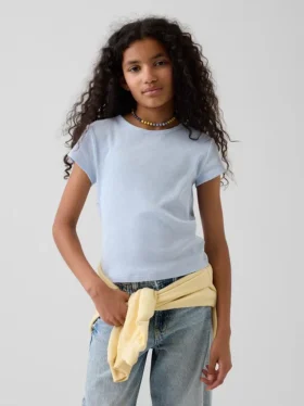 Kinder-T-Shirt aus Rippstrick