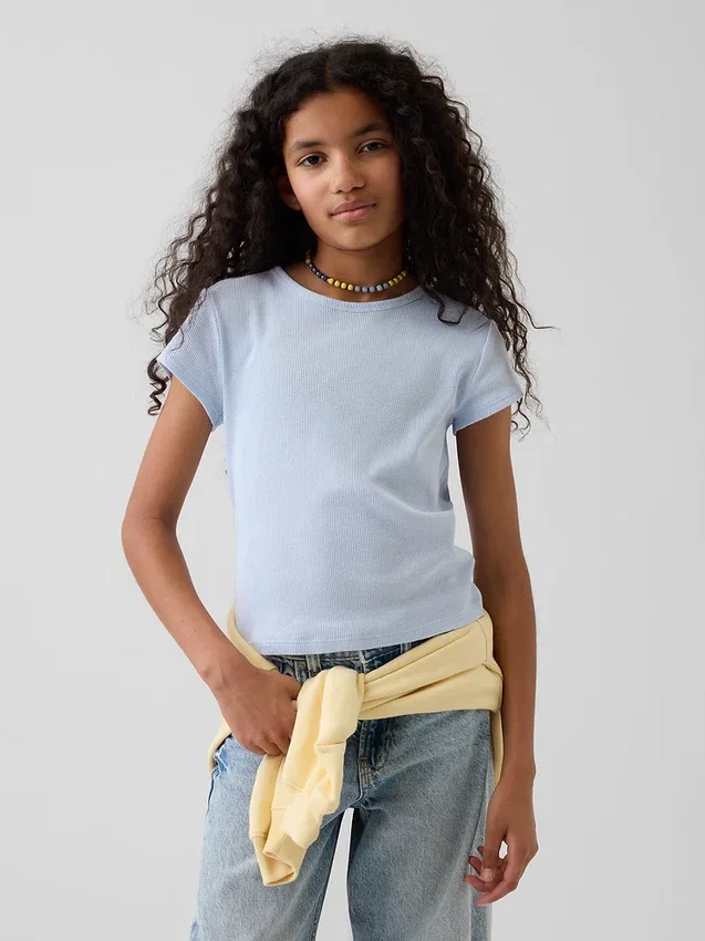 Kinder-T-Shirt aus Rippstrick