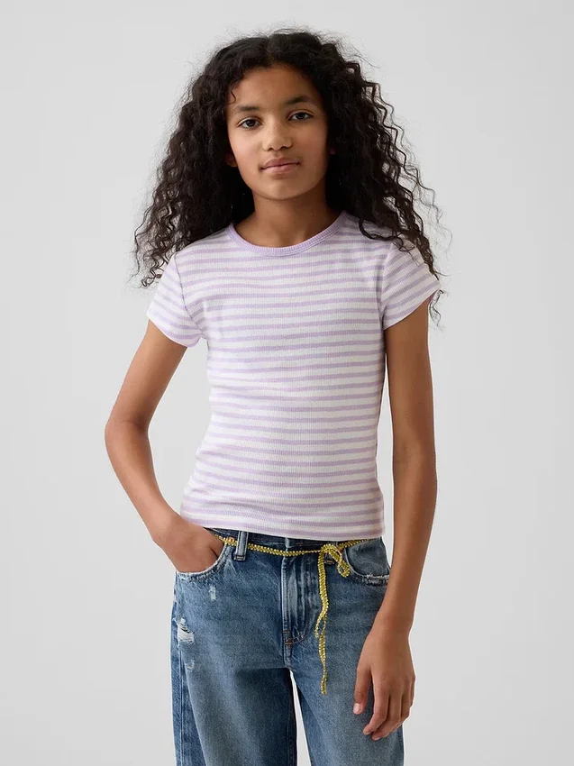 Kinder-T-Shirt aus Rippstrick