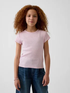 Kinder-T-Shirt aus Rippstrick
