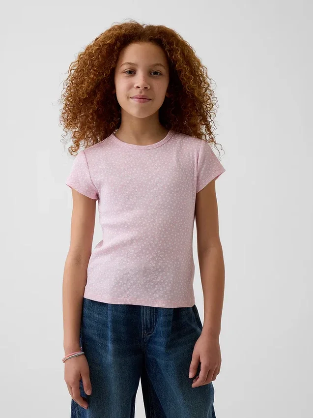 Kinder-T-Shirt aus Rippstrick