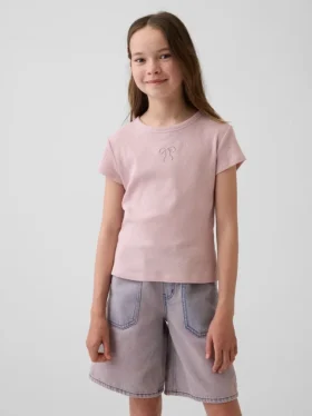 Kinder-T-Shirt aus Rippstrick
