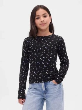 Kinder-T-Shirt aus Rippstrick