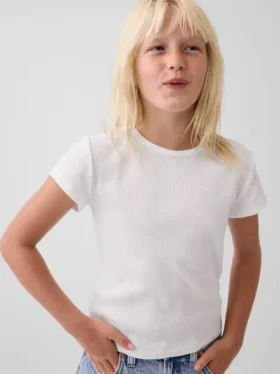 Kinder-T-Shirt aus Rippstrick