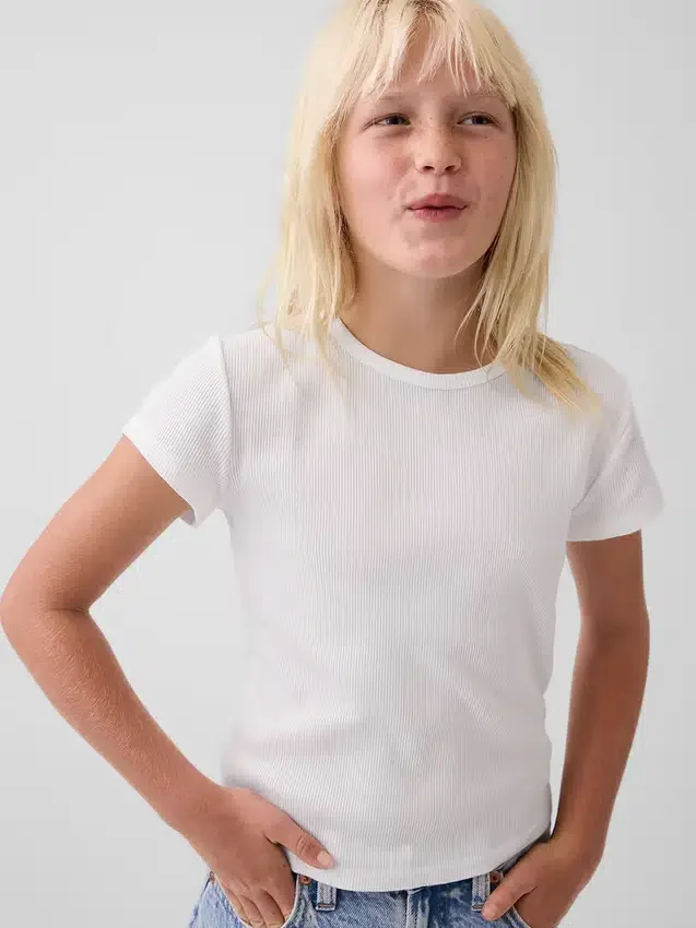 Kinder-T-Shirt aus Rippstrick