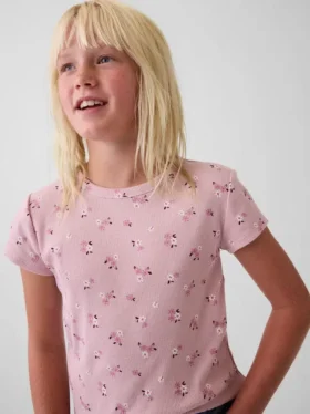 Kinder-T-Shirt aus Rippstrick