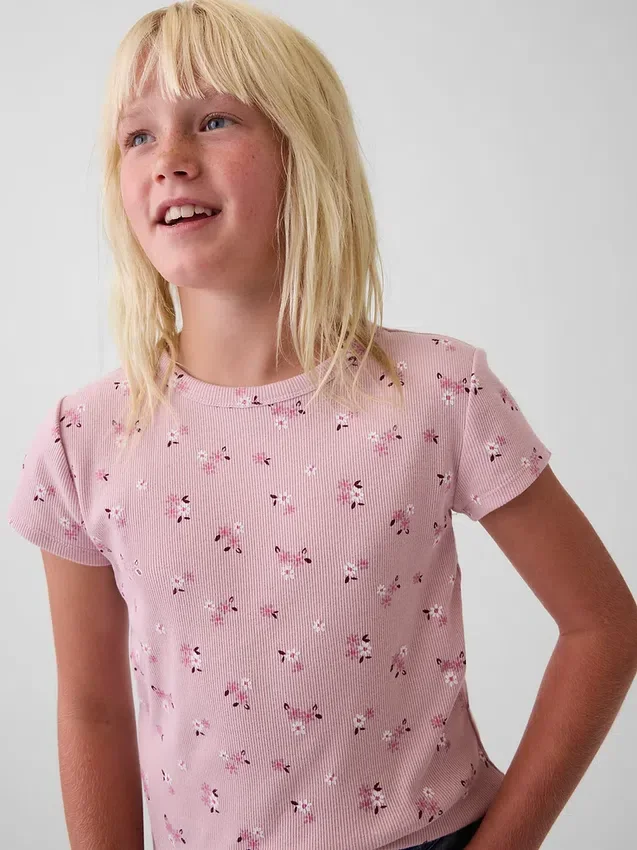 Kinder-T-Shirt aus Rippstrick