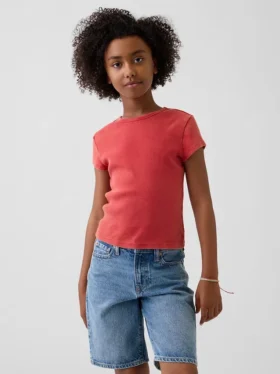 Kinder-T-Shirt aus Rippstrick