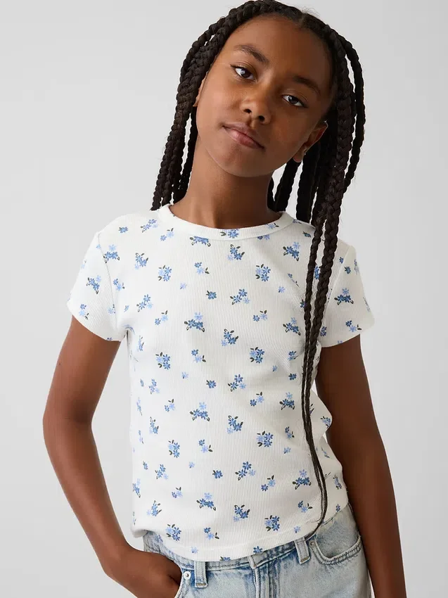 Kinder-T-Shirt aus Rippstrick