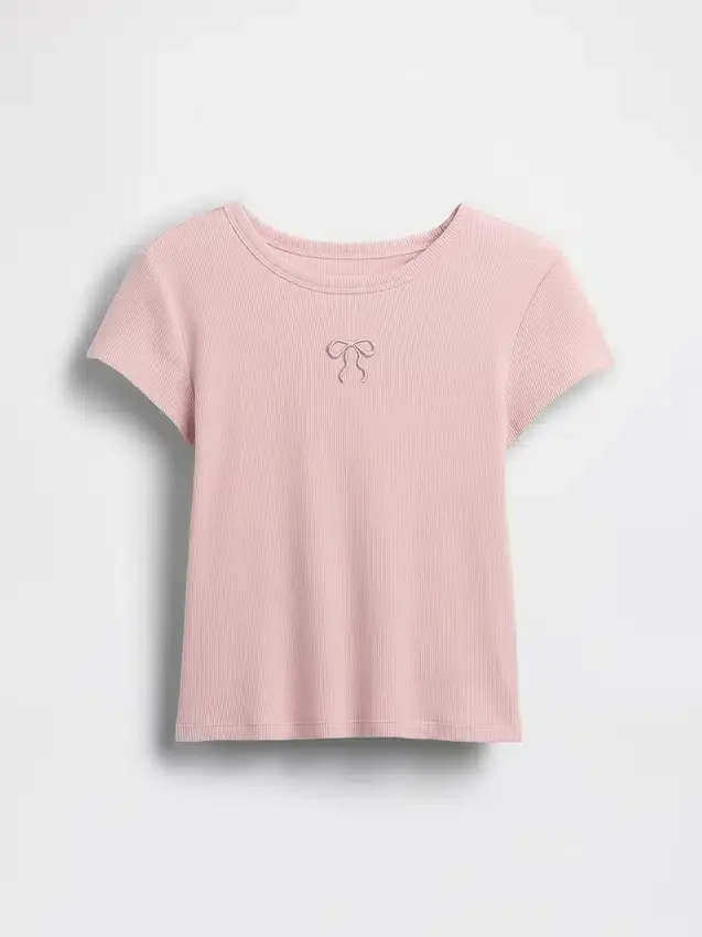 Kinder-T-Shirt aus Rippstrick