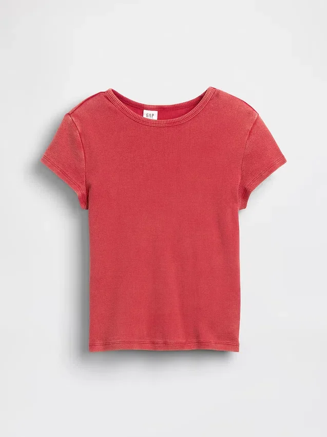 Kinder-T-Shirt aus Rippstrick