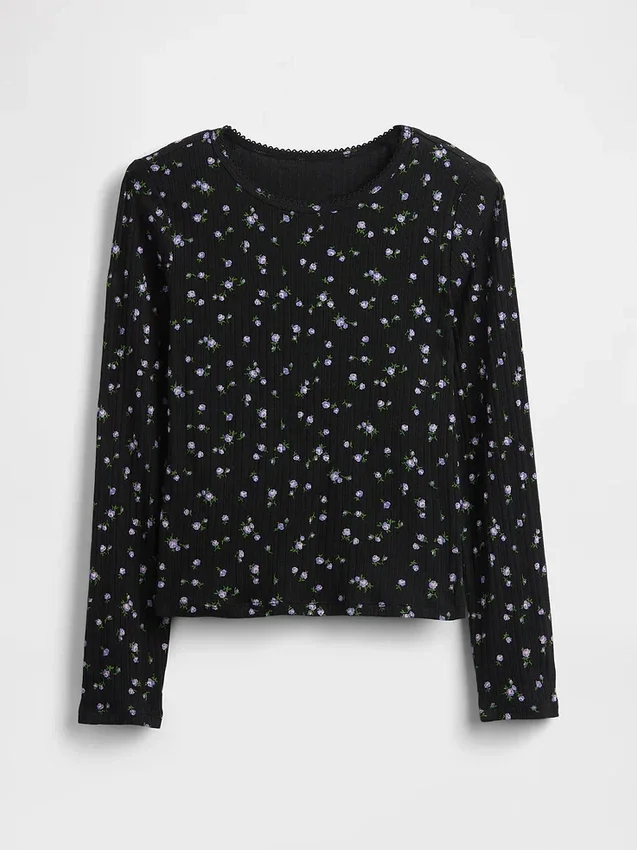 Kinder-T-Shirt aus Rippstrick