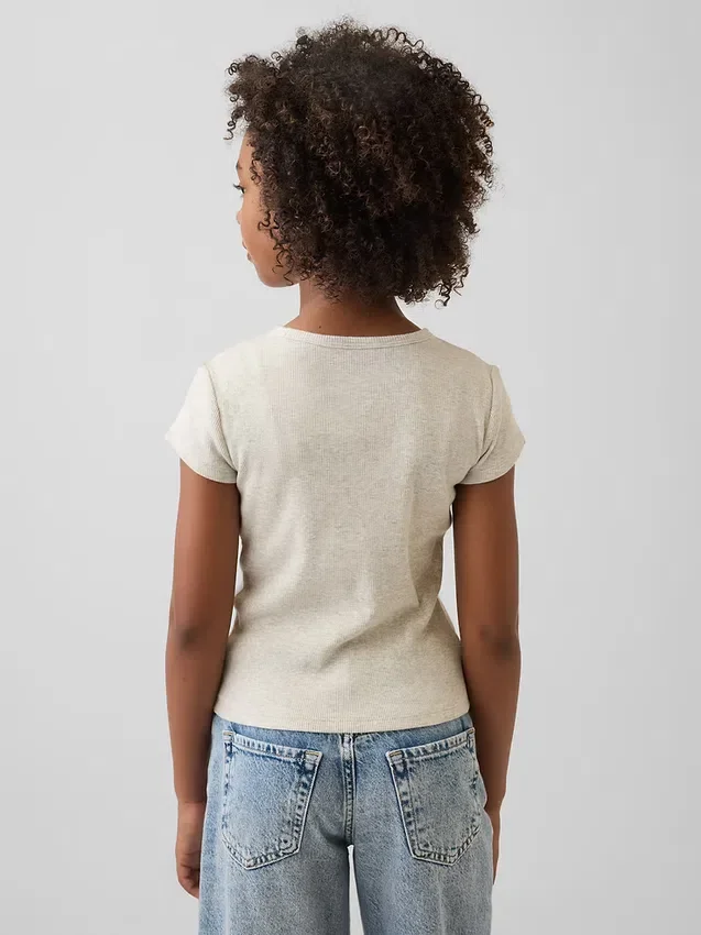 Kinder-T-Shirt aus Rippstrick