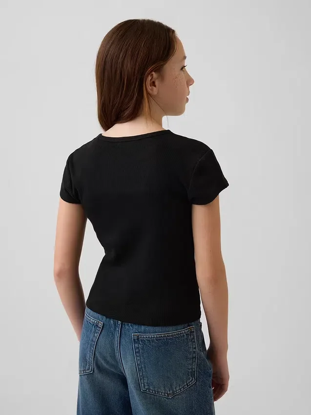 Kinder-T-Shirt aus Rippstrick