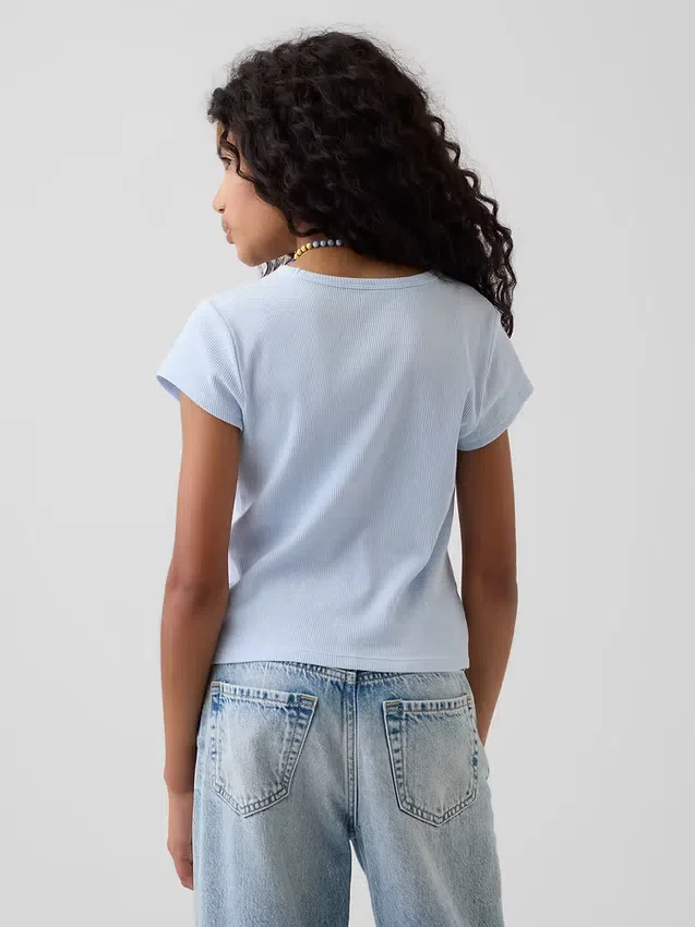 Kinder-T-Shirt aus Rippstrick