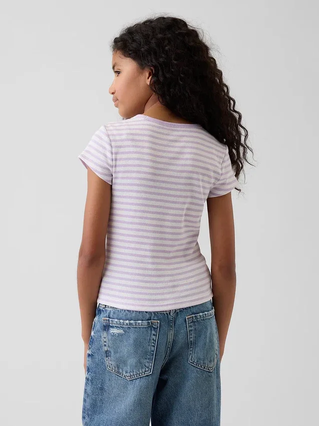 Kinder-T-Shirt aus Rippstrick