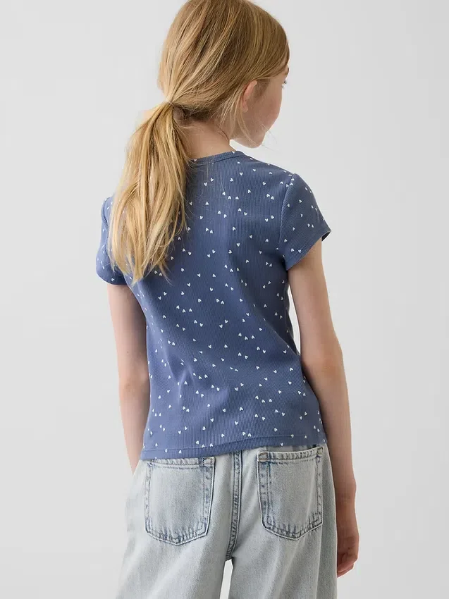 Kinder-T-Shirt aus Rippstrick