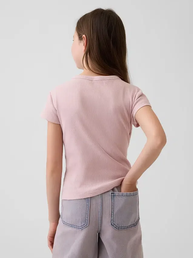 Kinder-T-Shirt aus Rippstrick