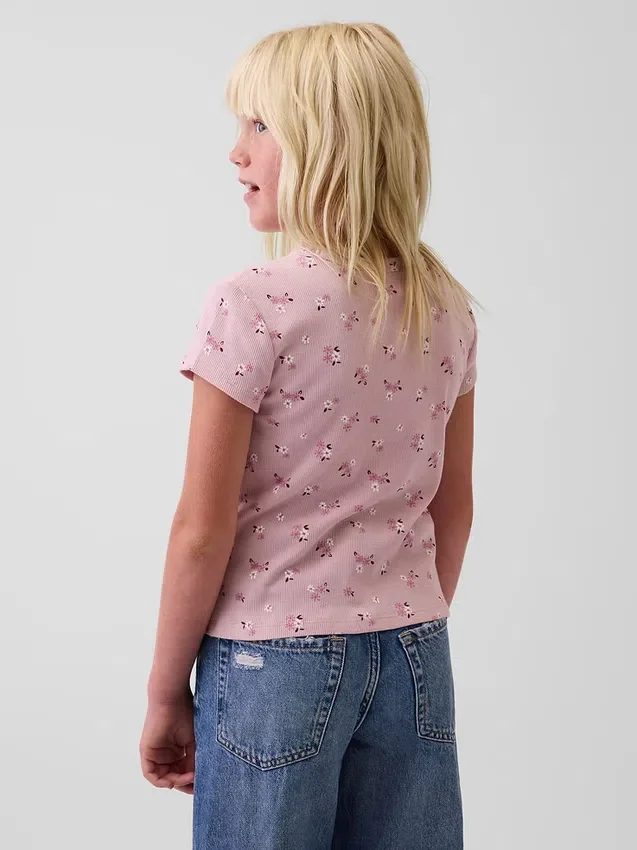 Kinder-T-Shirt aus Rippstrick