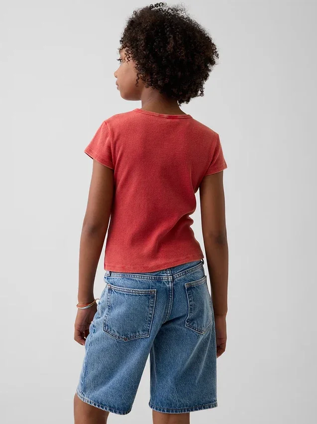 Kinder-T-Shirt aus Rippstrick