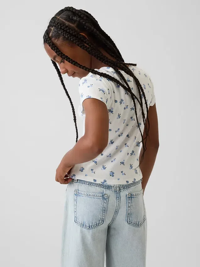 Kinder-T-Shirt aus Rippstrick