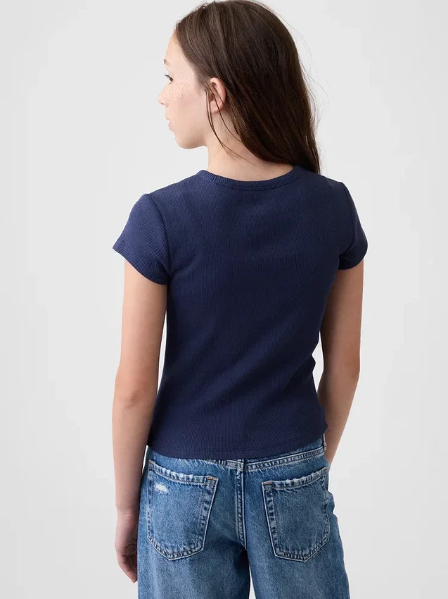 Kinder-T-Shirt aus Rippstrick