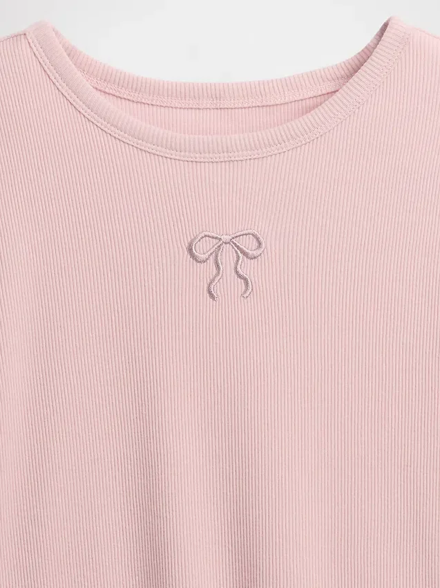 Kinder-T-Shirt aus Rippstrick
