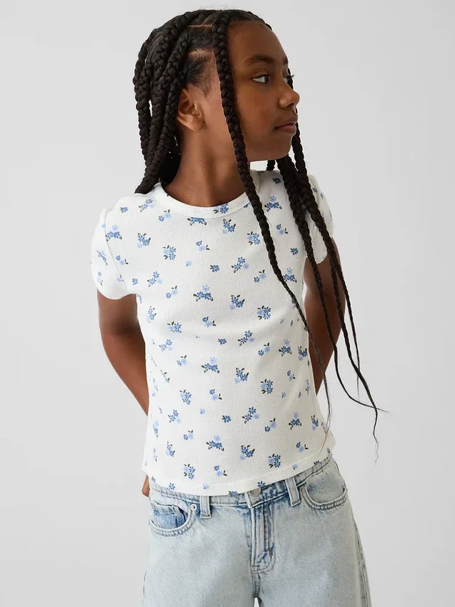 Kinder-T-Shirt aus Rippstrick