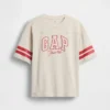 Kinder-T-Shirt aus schwerem Baumwolljersey in Oversize-Passform mit Logo-Naht
