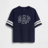 Kinder-T-Shirt aus schwerem Baumwolljersey in Oversize-Passform mit Logo-Naht