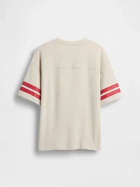 Kinder-T-Shirt aus schwerem Baumwolljersey in Oversize-Passform mit Logo-Naht