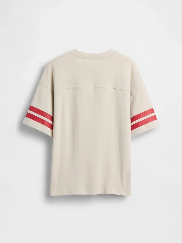 Kinder-T-Shirt aus schwerem Baumwolljersey in Oversize-Passform mit Logo-Naht