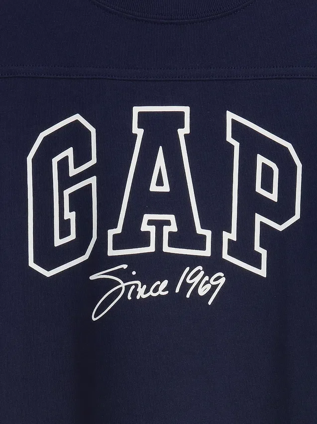 Kinder-T-Shirt aus schwerem Baumwolljersey in Oversize-Passform mit Logo-Naht