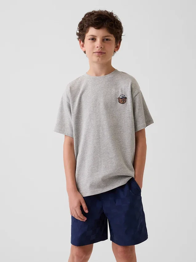 Kinder-T-Shirt aus schwerem, locker sitzendem Stoff mit Gap Logo