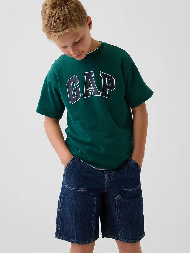 Kinder-T-Shirt aus schwerem, locker sitzendem Stoff mit Gap Logo