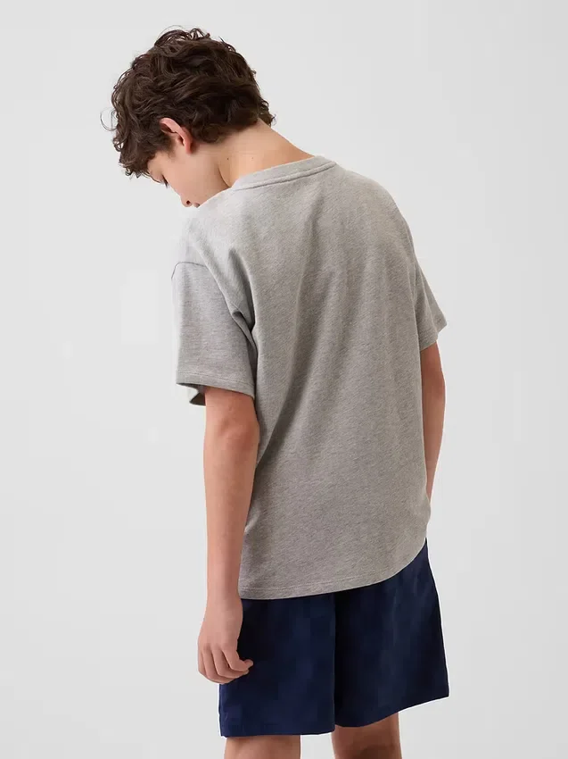 Kinder-T-Shirt aus schwerem, locker sitzendem Stoff mit Gap Logo