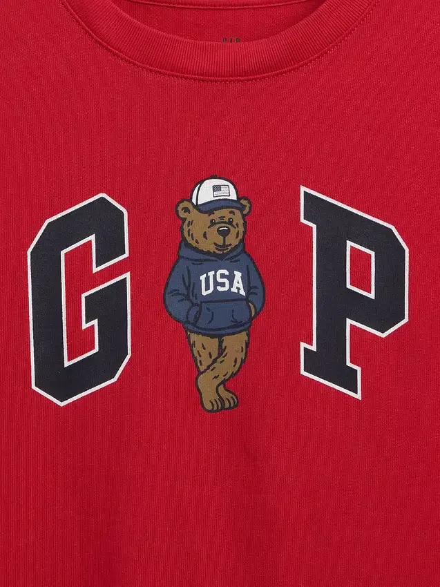 Kinder-T-Shirt aus schwerem, locker sitzendem Stoff mit Gap Logo