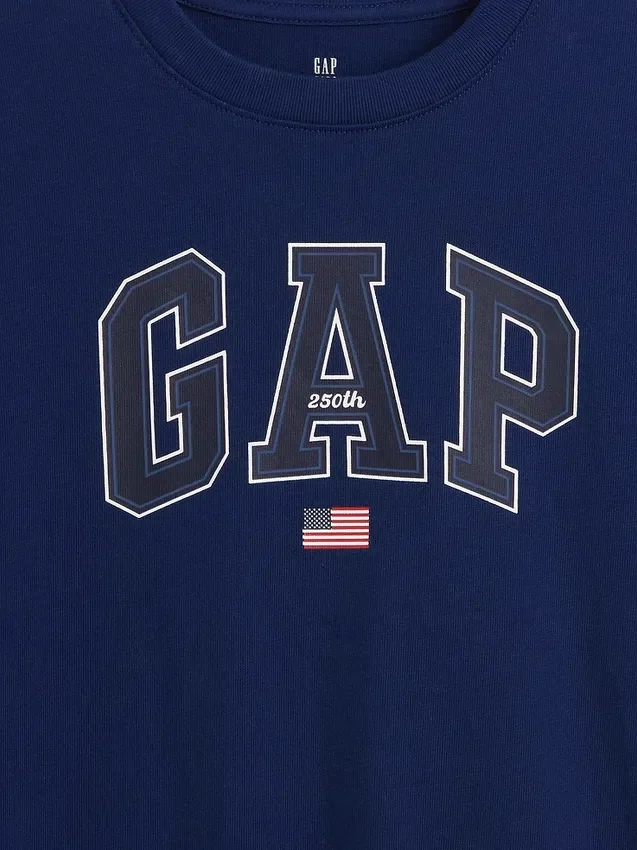 Kinder-T-Shirt aus schwerem, locker sitzendem Stoff mit Gap Logo