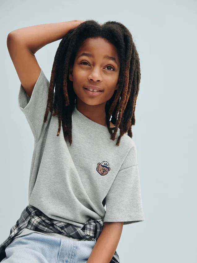 Kinder-T-Shirt aus schwerem, locker sitzendem Stoff mit Gap Logo