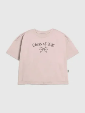 Kinder-T-Shirt „Class of 2026“ mit Schleifen-Motiv