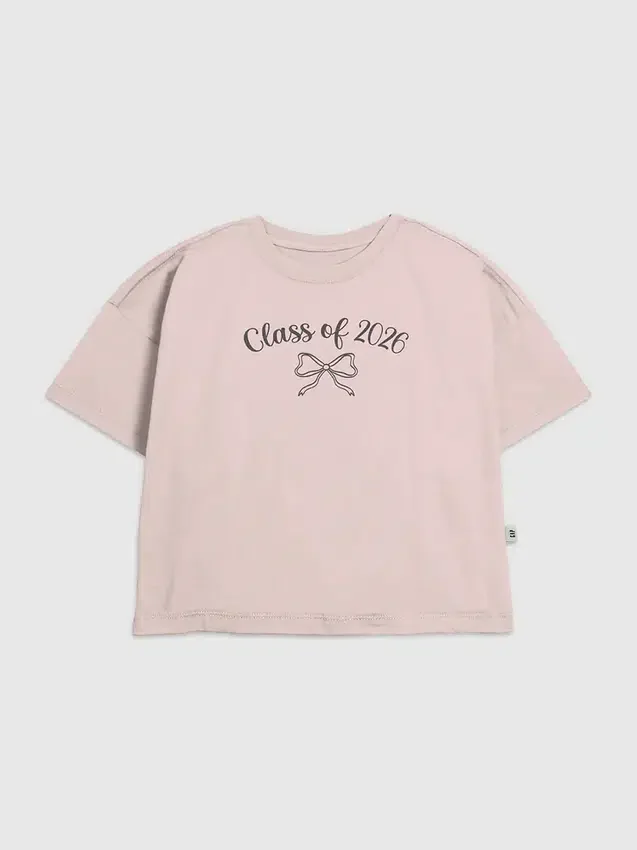 Kinder-T-Shirt „Class of 2026“ mit Schleifen-Motiv