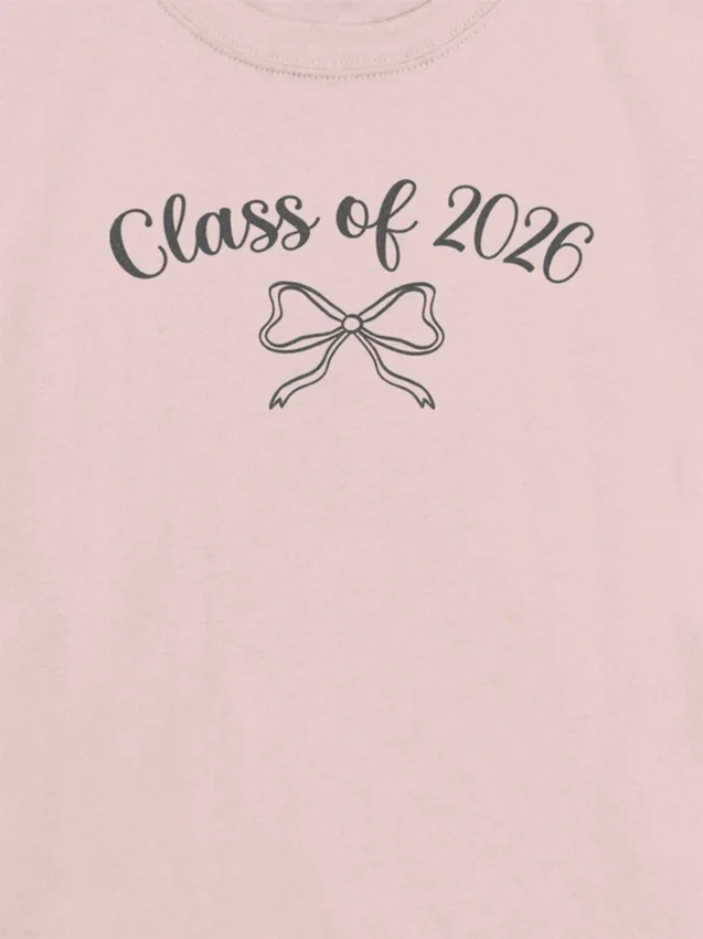 Kinder-T-Shirt „Class of 2026“ mit Schleifen-Motiv
