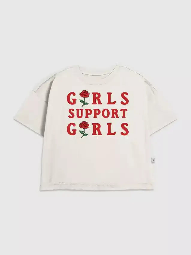 Kinder-T-Shirt für Mädchen mit „Support Girls“-Motiv