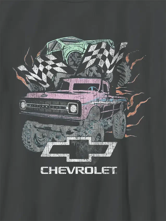 Kinder-T-Shirt „General Motors Pastel Trucks“ mit übergroßem Grafikdruck