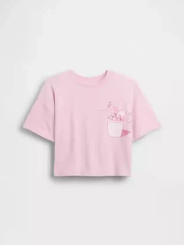 Kinder-T-Shirt „Hello Kitty“ im Oversize-Box-Schnitt