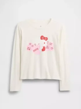 Kinder-T-Shirt „Hello Kitty“ mit übergroßem Aufdruck