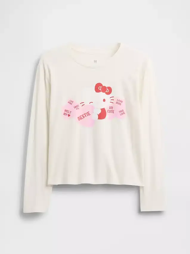 Kinder-T-Shirt „Hello Kitty“ mit übergroßem Aufdruck