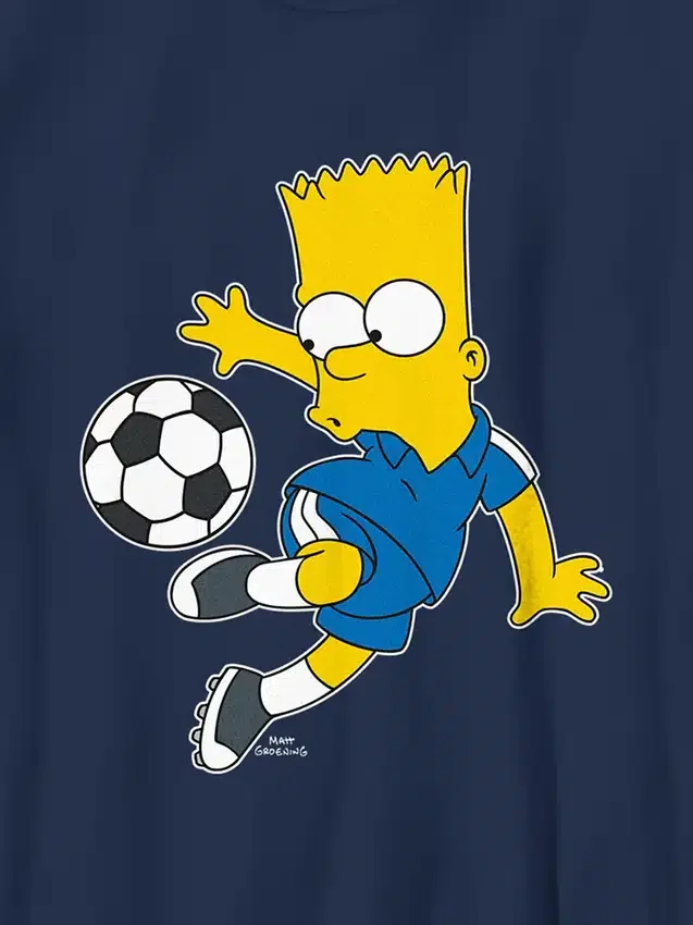 Kinder-T-Shirt mit Bart Simpson im Fußball-Design