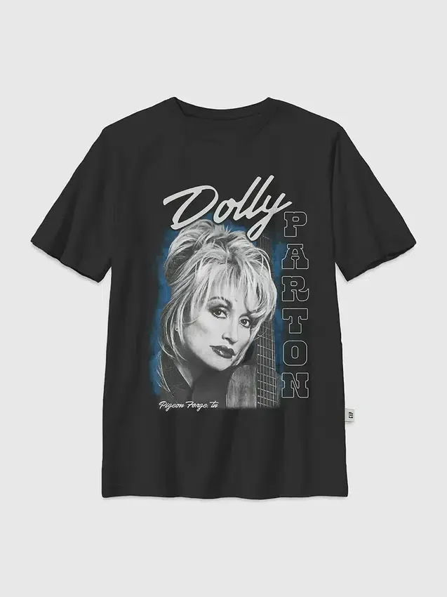Kinder-T-Shirt mit übergroßem „Dolly Parton Guitar Portrait“-Motiv