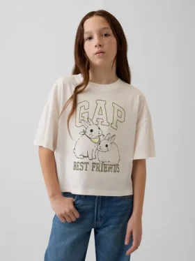 Kinder-T-Shirt mit übergroßem Logo-Aufdruck